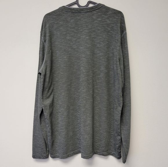 Roundtree & Yorke Soft washed Jersey striped t-shirt Dark Olive Green M - Picture 2 of 5